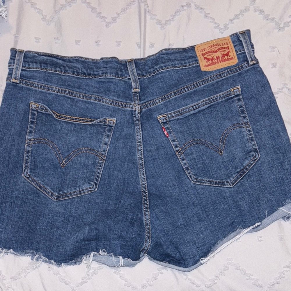 Levi's Blue Jean Shorts Distressed Cut-Off Style